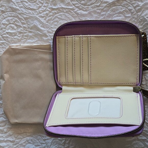 NWT Disney Loungefly Tangled Pascal Lavender Floral Zip Around Wallet - Picture 4 of 6